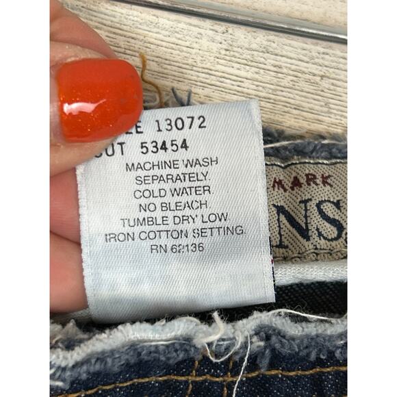 Guess womens 30 Y2K Vintage Distressed Mid Rise Raw Hemline Denim Jeans Pant - Picture 6 of 7